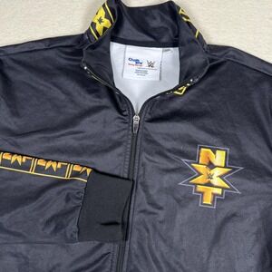 WWE NXT Chalk Line Track Jacket Men's M Full Zip Black Yellow Logo‎ Retro 2020